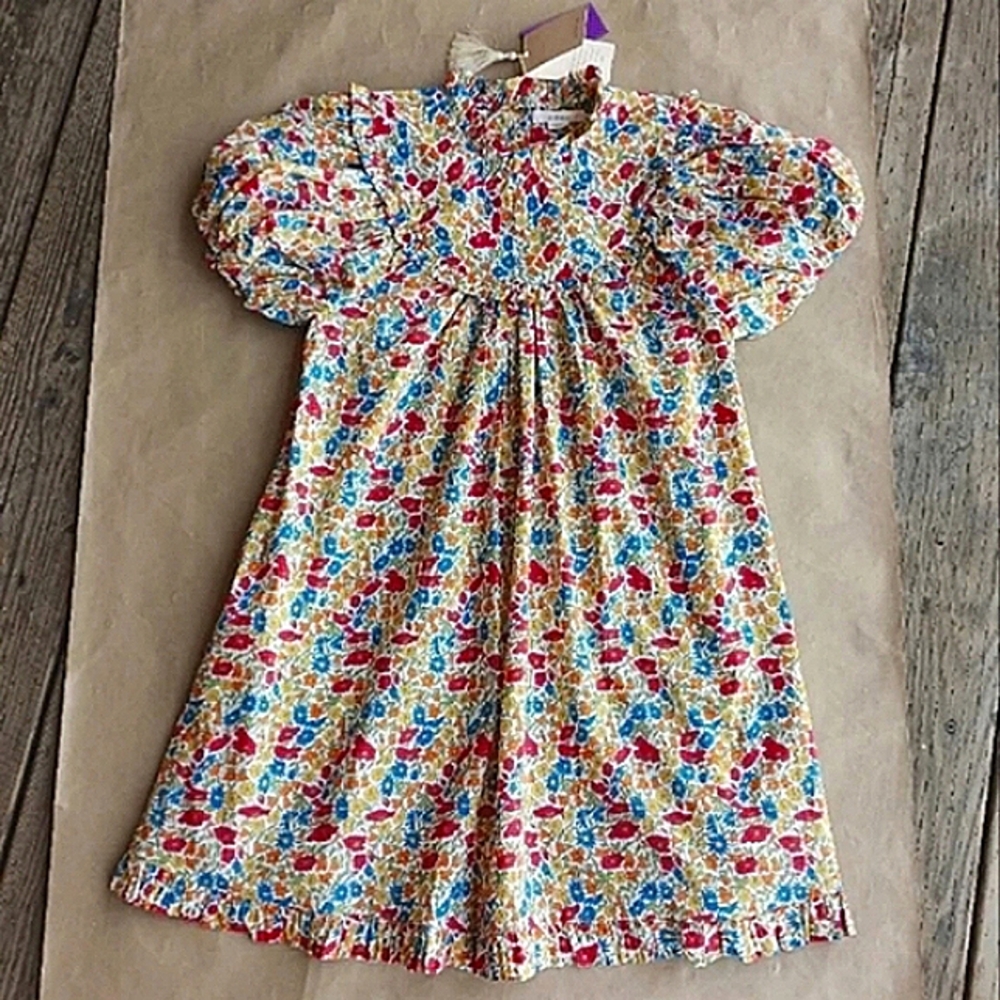 Doen Floral Mini Dress in Red, Blue, Yellow